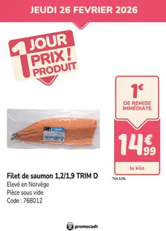 Prévisualisation de PROMO Filet saumon du magasin Promocash formulaire valide 26/02/2026