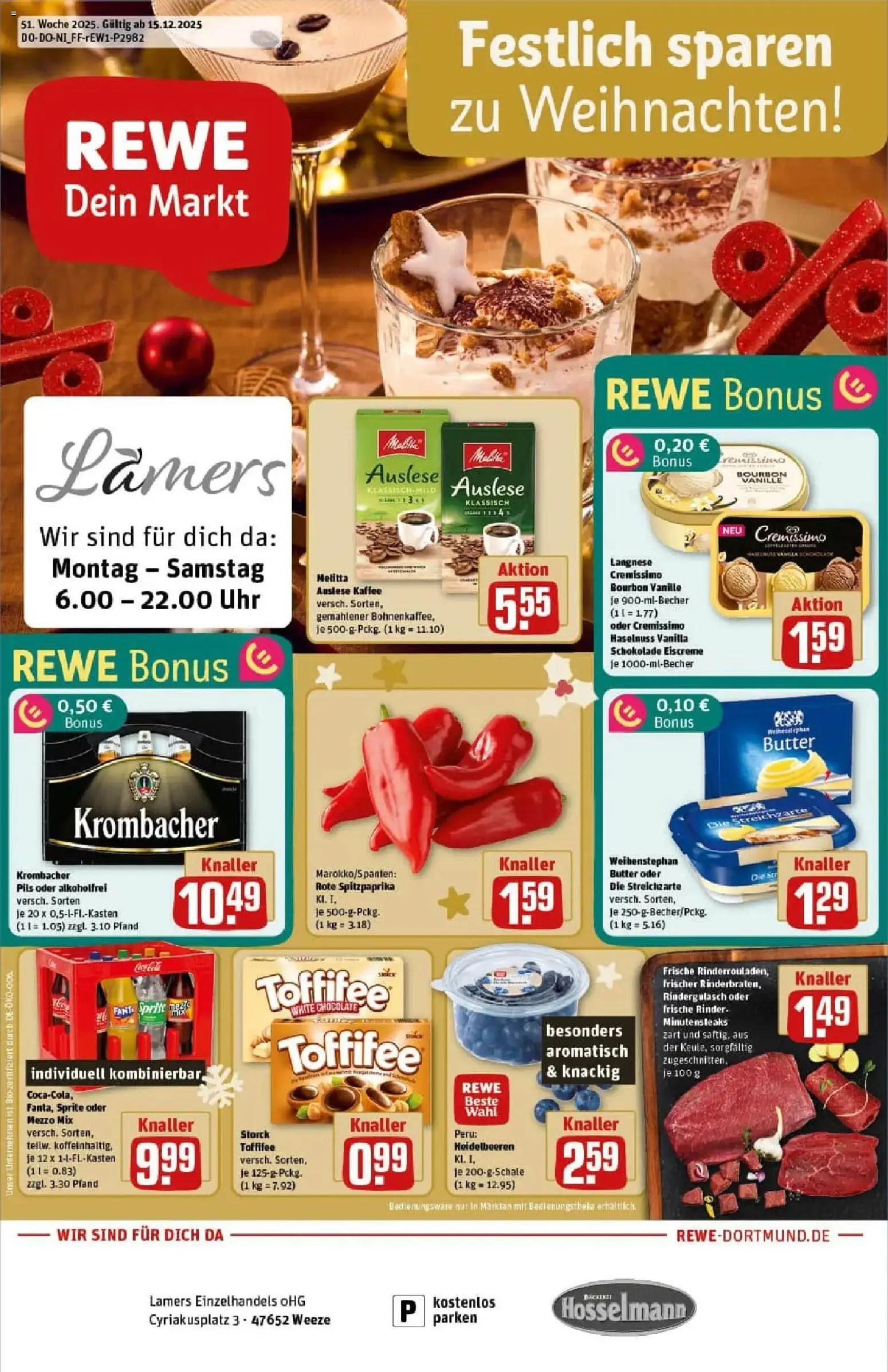 Vorschau von dem Prospekt des Geschäftes Rewe, gültig ab dem 15.12.2025