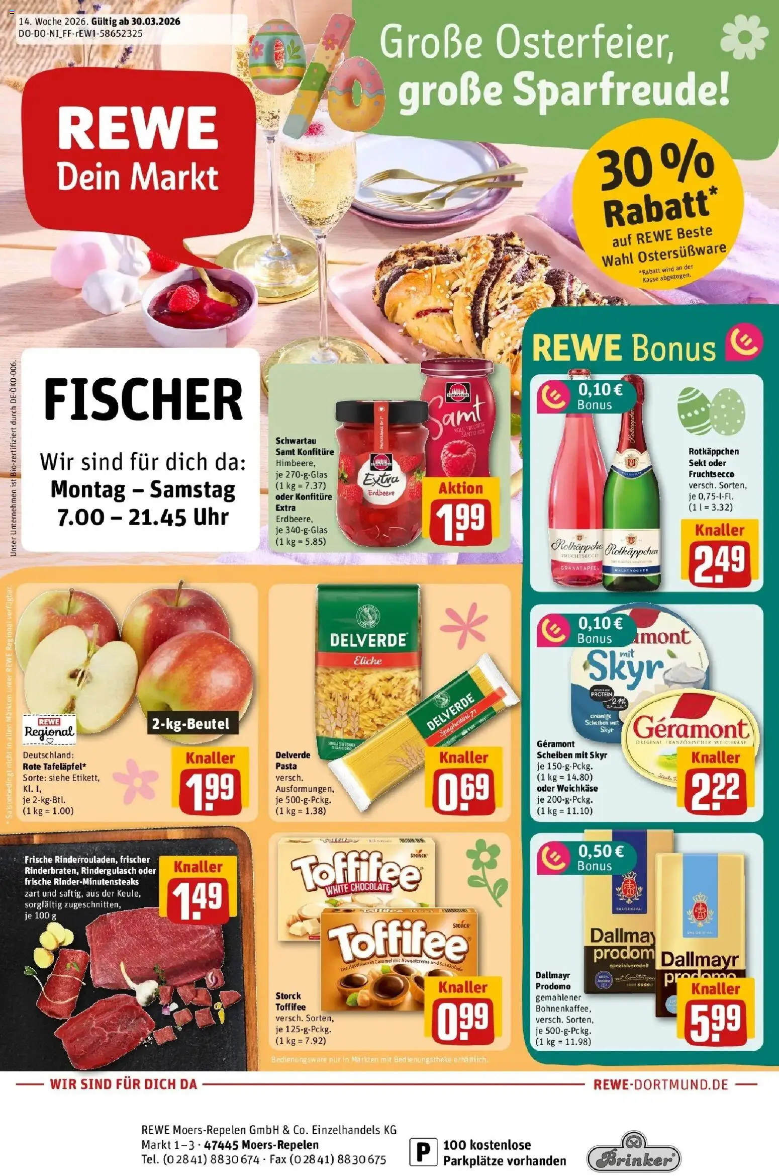 Vorschau von dem Prospekt des Geschäftes Rewe, gültig ab dem 30.03.2026