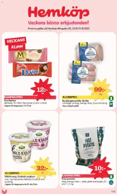 Förhandsgranska reklamblad Aktuella reklamblad Hemköp från butik Hemköp gäller från 25/08/2025