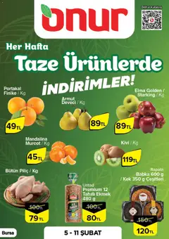 Onur Market Taze Ürünlerde İndirimler - Bursa 05.02.2026 - Broşürünün önizlemesi