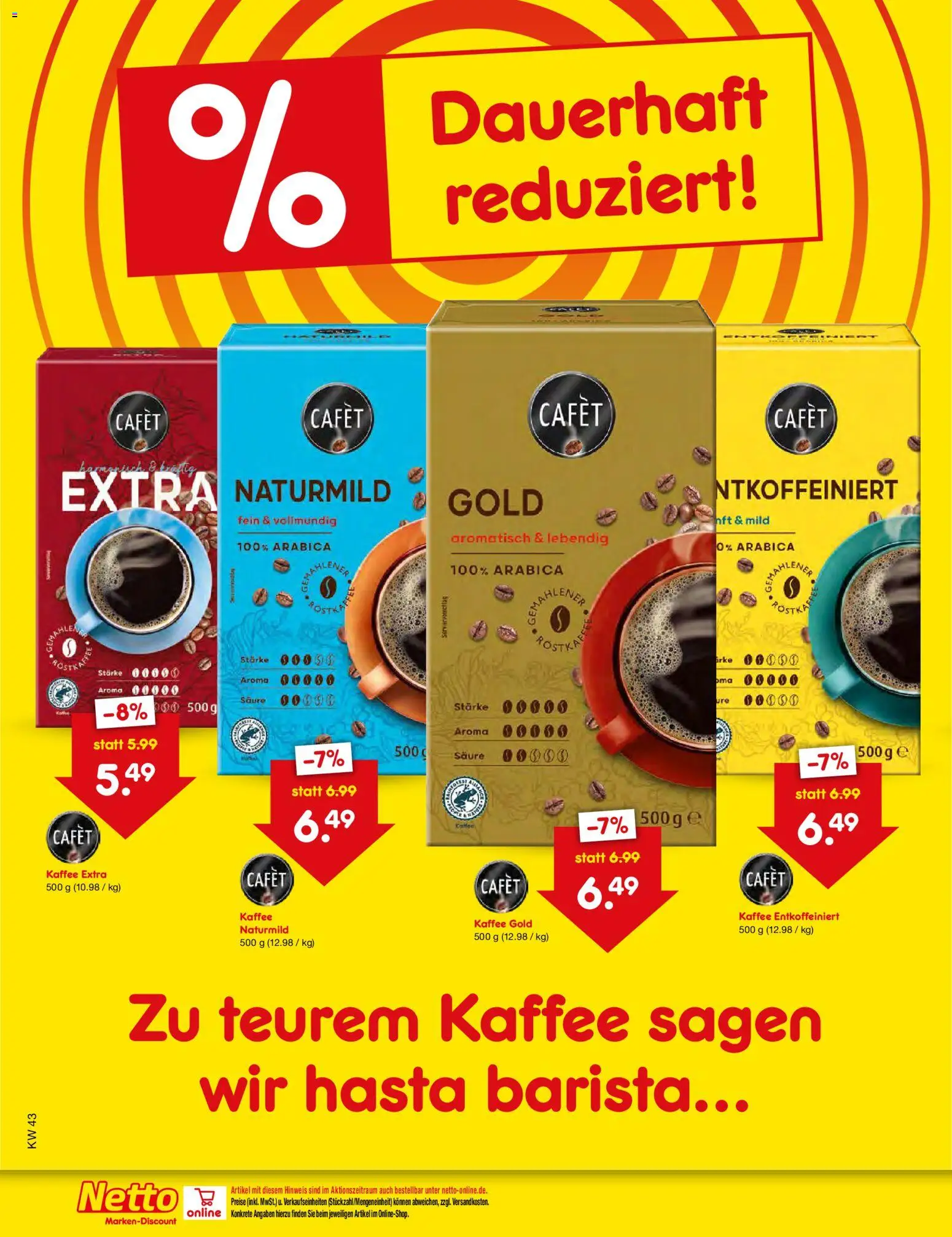 Netto Marken-Discount Preissenkung auf Dauer (ab 24.10.2025) > Angebote