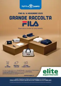 Anteprima dell'opuscolo Volantino Grande Raccolta Fila dal negozio Elite Supermercati valido da 29/09/2025