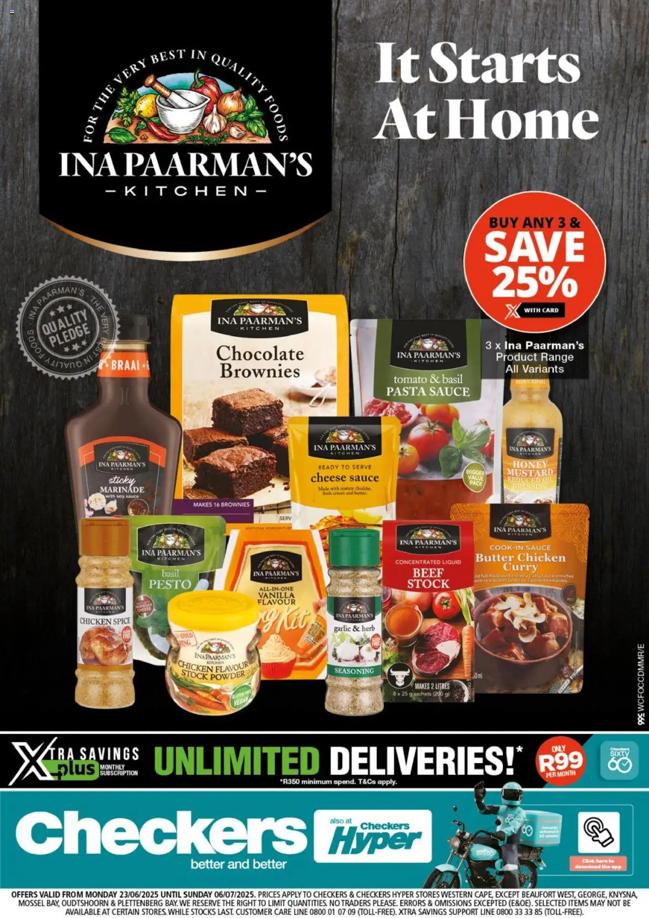Checkers Western Cape - Ina Paarman Promotion 23/06 - 06/07/2025 >> Catalogue - Cheese, Oil, Garlic, Powder, Pasta sauce, Seasoning, Stock, Vanilla
