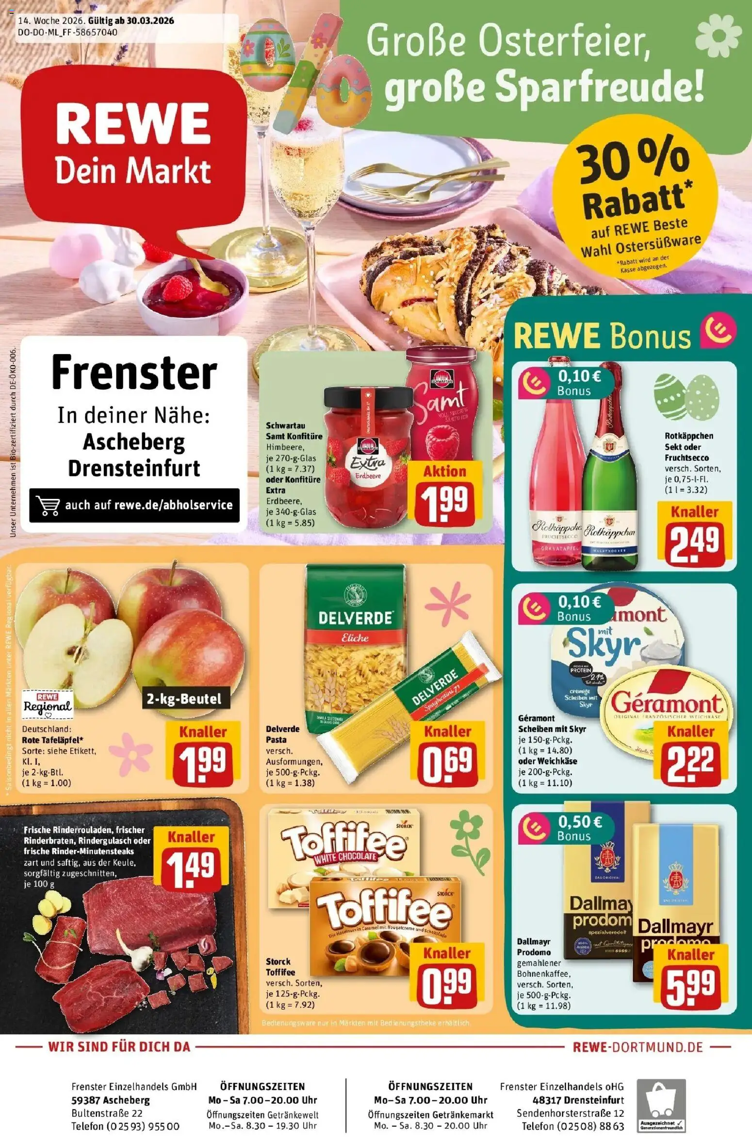 Vorschau von dem Prospekt des Geschäftes Rewe, gültig ab dem 30.03.2026