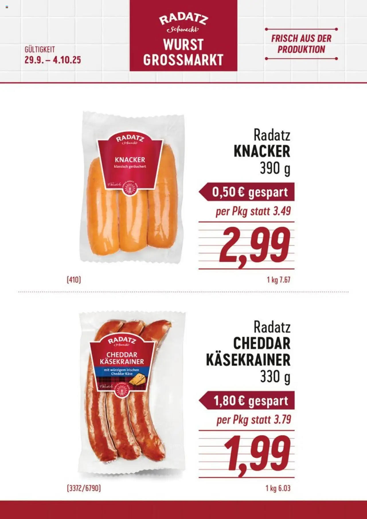 Radatz Flugblatt ab (29.09.2025 - 04.10.2025) - Seite 1