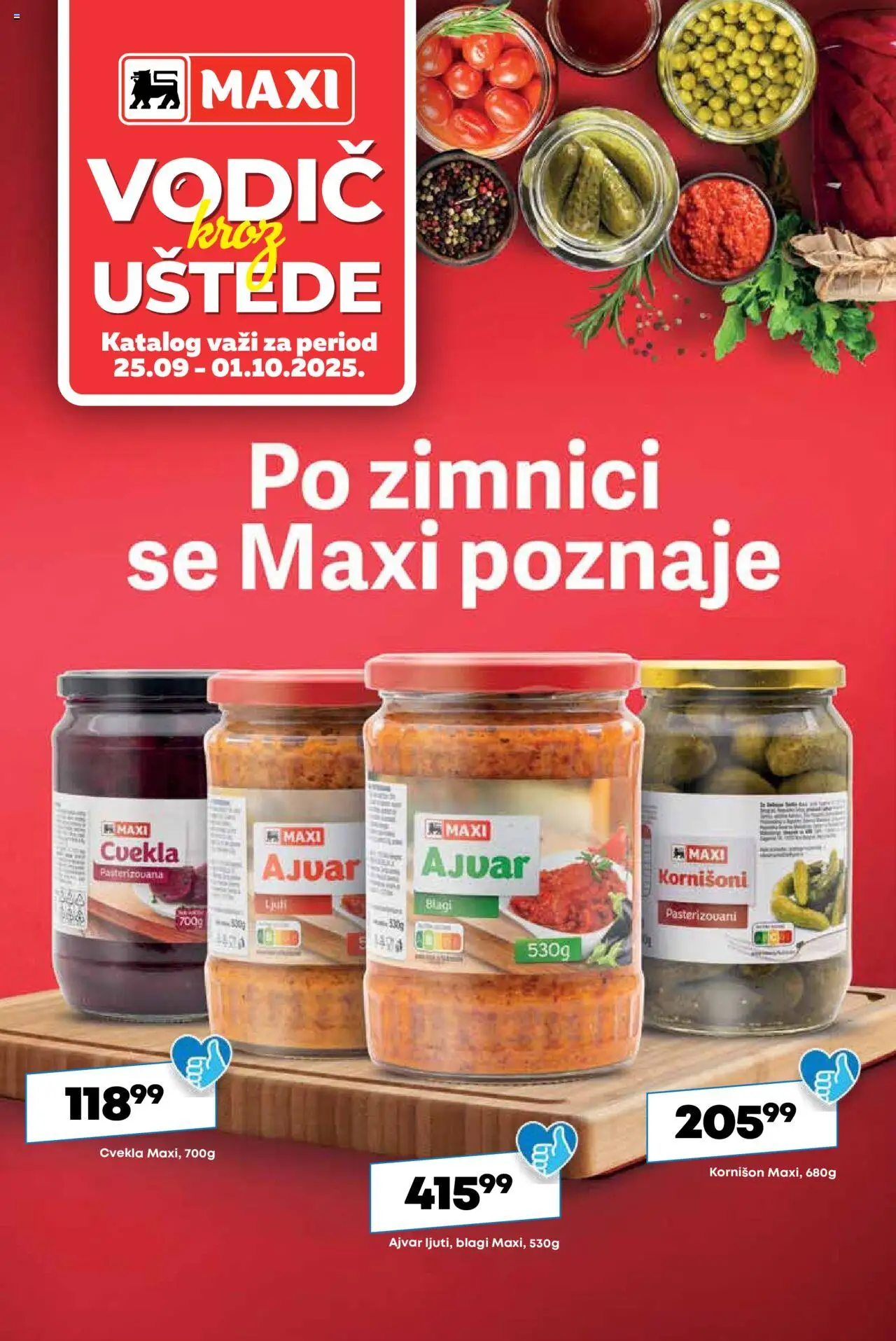 Maxi katalog važi od 25.09.2025 - stranica 1 - Ajvar, Cvekla, Kornišoni