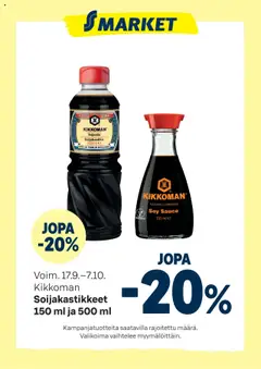 Kaupan S-market Tarjoukset Soijakastikkeet esikatselu, voimassa 17/09/2025