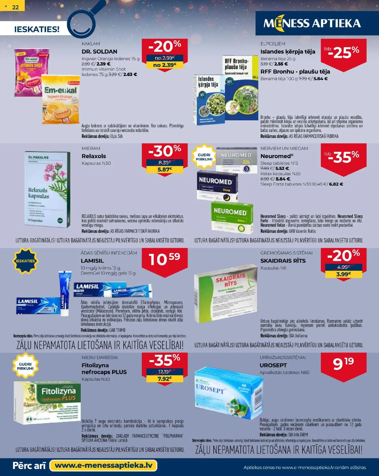 Skatīt Mēness aptieka akciju bukletu, derīgs no 2025.12.01