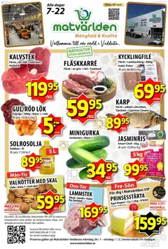 Förhandsgranska reklamblad Aktuella reklamblad Matvärlden - Veddesta från butik Matvärlden gäller från 26/01/2026