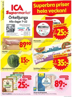 Förhandsgranska reklamblad Örkelljunga från butik ICA Supermarket gäller från 28/07/2025