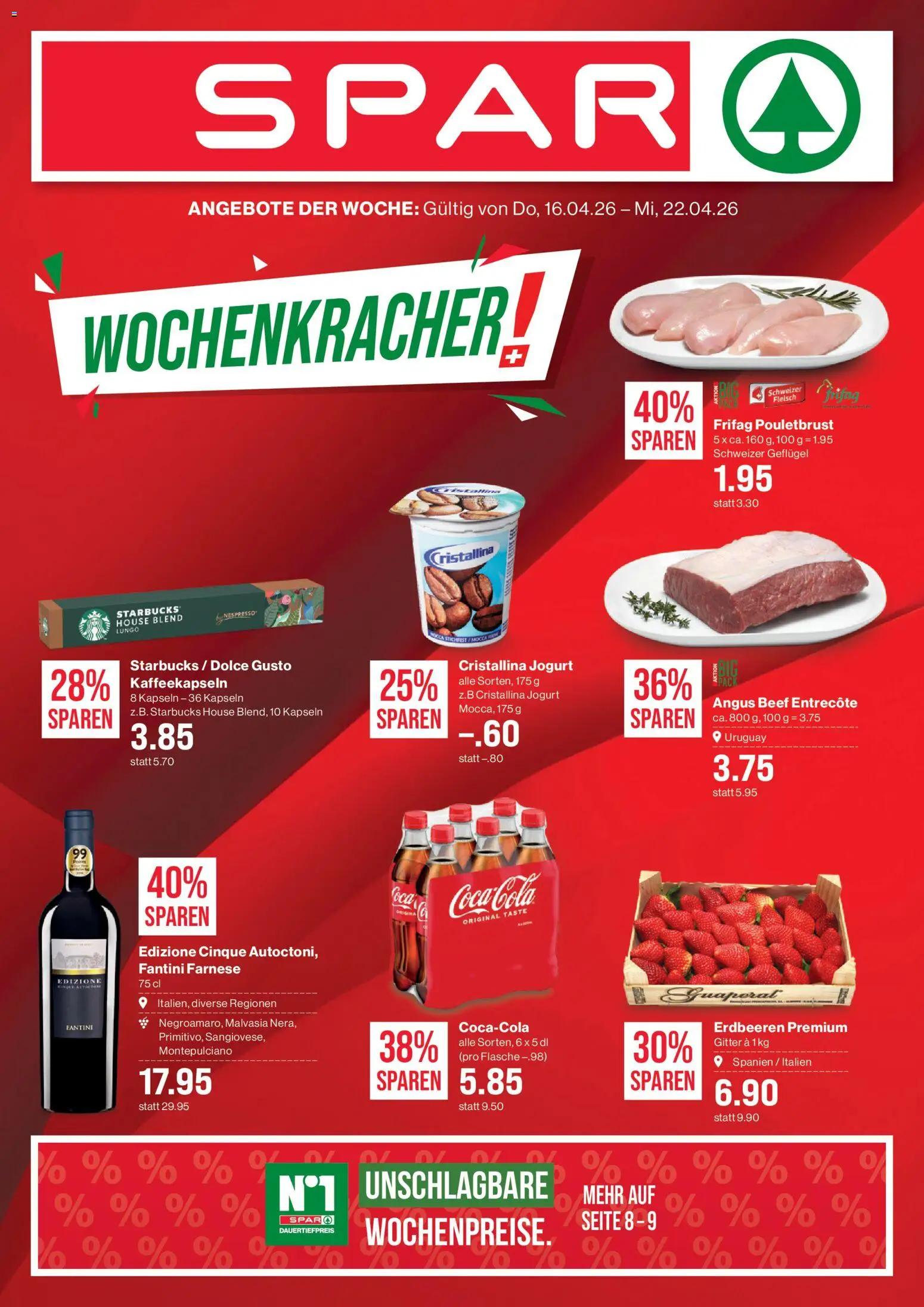 Vorschau des Merkblatts SPAR Handels AG vom Shop SPAR gültig von 16.04.2026 bis 22.04.2026