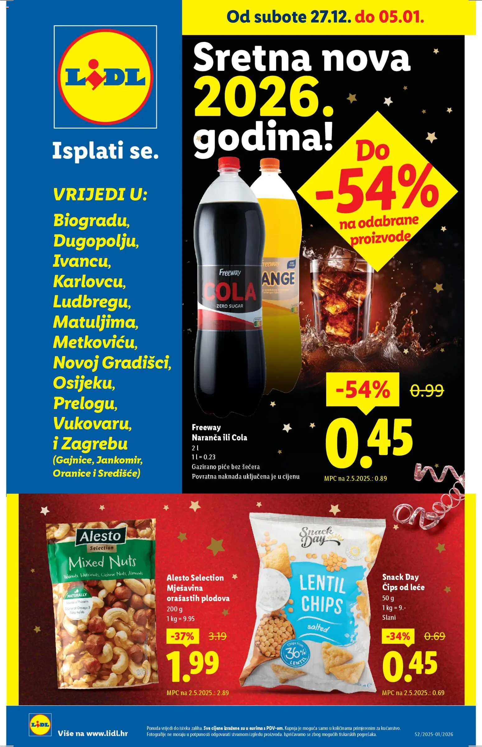 Pregled letka Super ponuda trgovine Lidl vrijedi od 27.12.2025 - Protein, Čips, Chips, Čips od leće