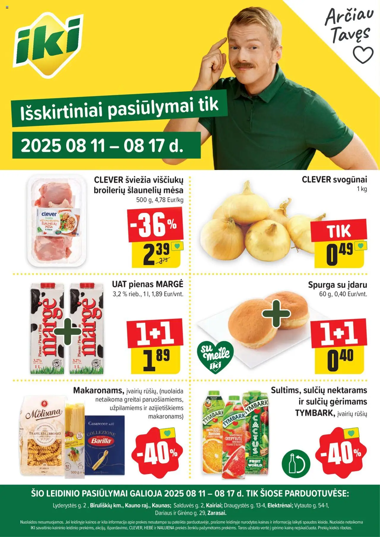 IKI leidinys galioja nuo 2025.08.11 – puslapio numeris 1 - Pienas, Spurga, Svogūnai