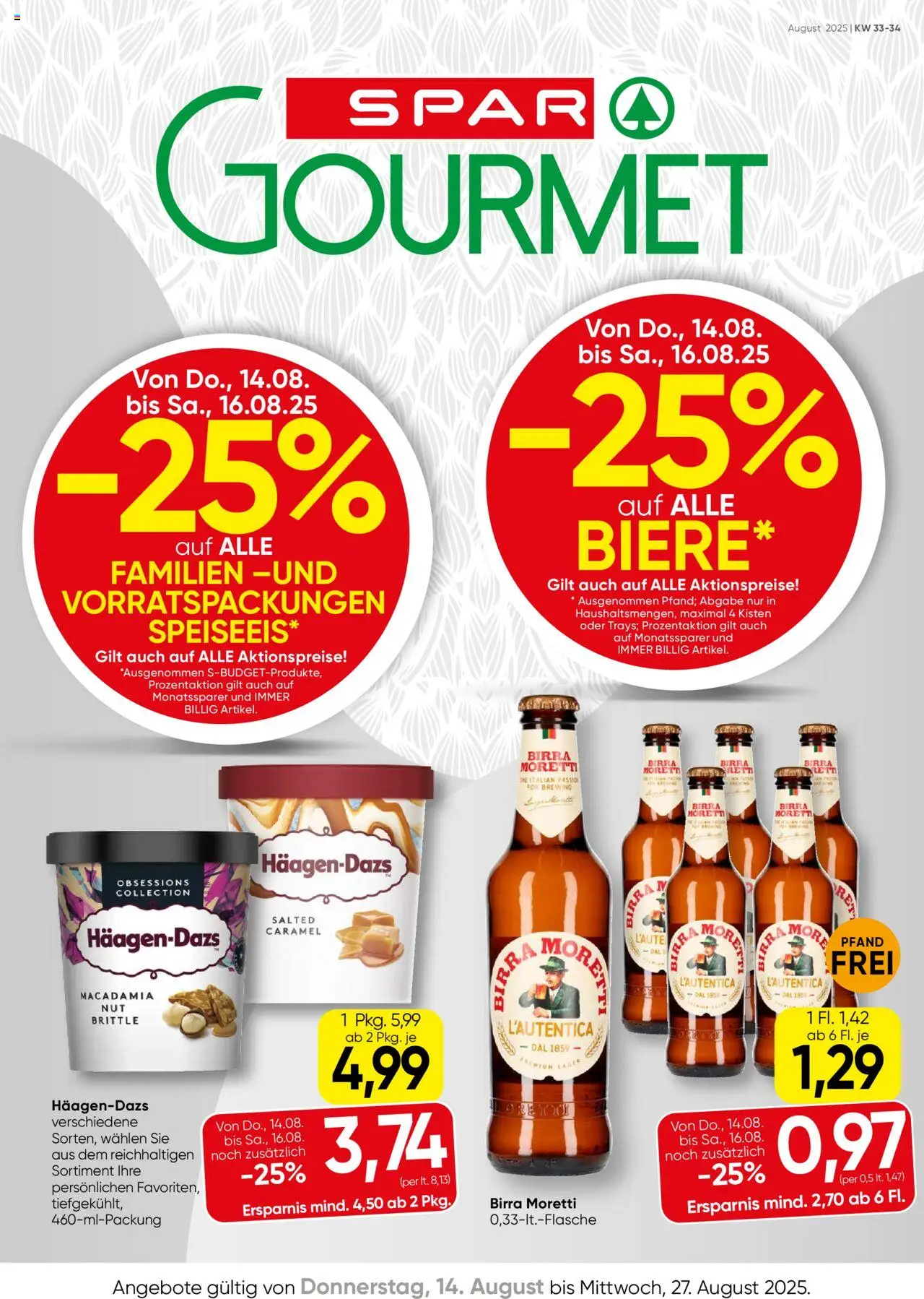 SPAR Gourmet Flugblatt Burgenland ab (14.08.2025 - 27.08.2025) - Seite 1