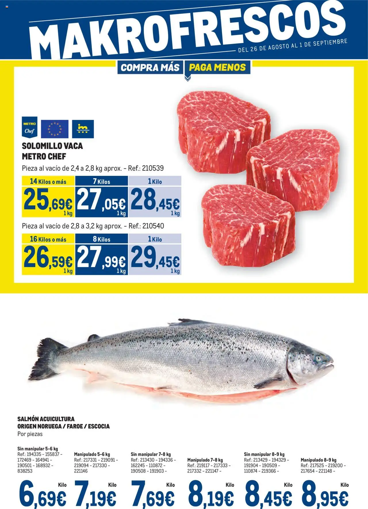 Makro Fresco > 26/08 - 01/09/2025 > Ofertas - Salmón