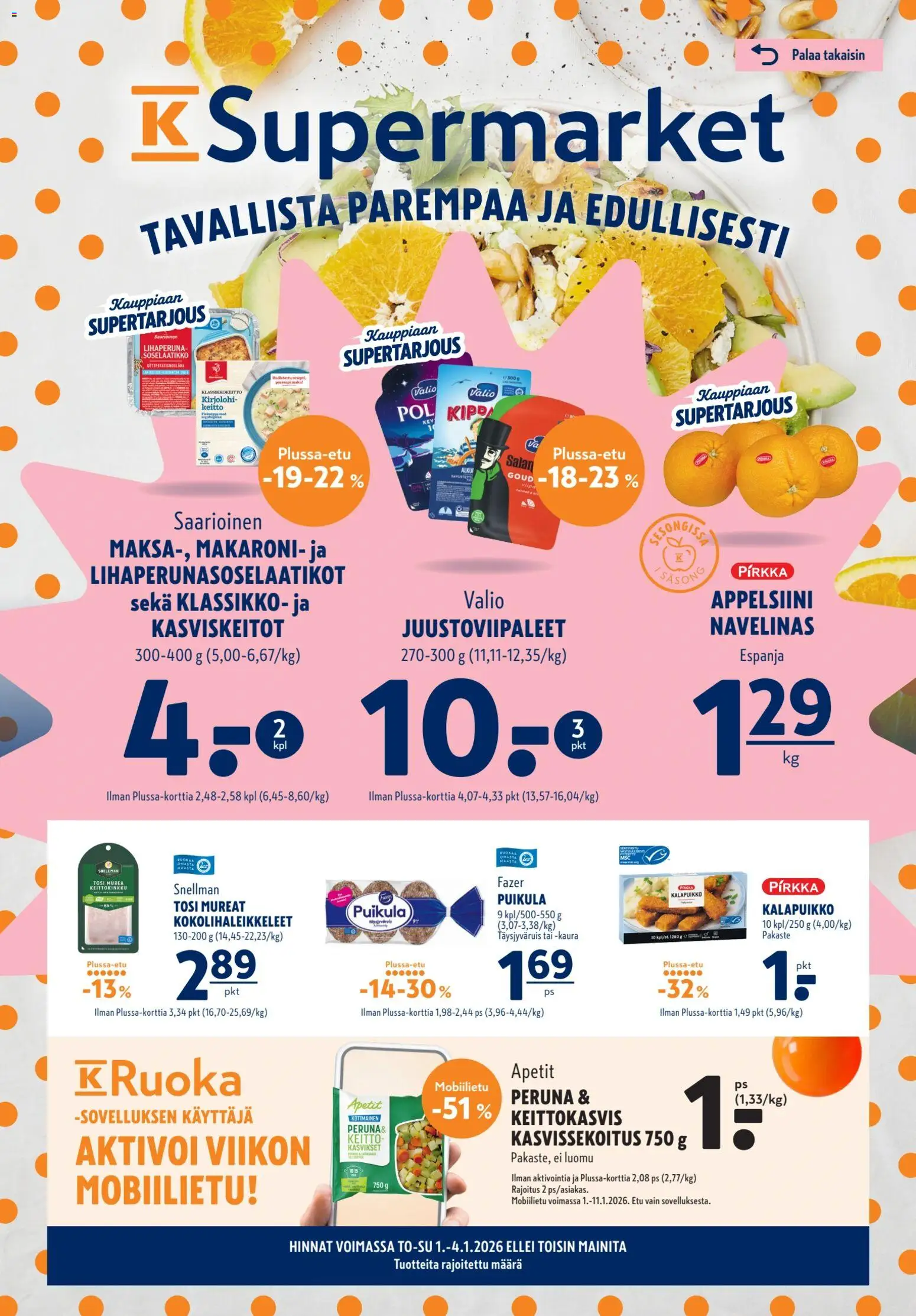 Kaupan K-Supermarket Tarjoukset esikatselu, voimassa 01/01/2026
