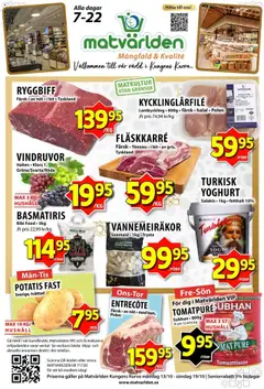 Förhandsgranska reklamblad Aktuella reklamblad Matvärlden från butik Matvärlden gäller från 13/10/2025