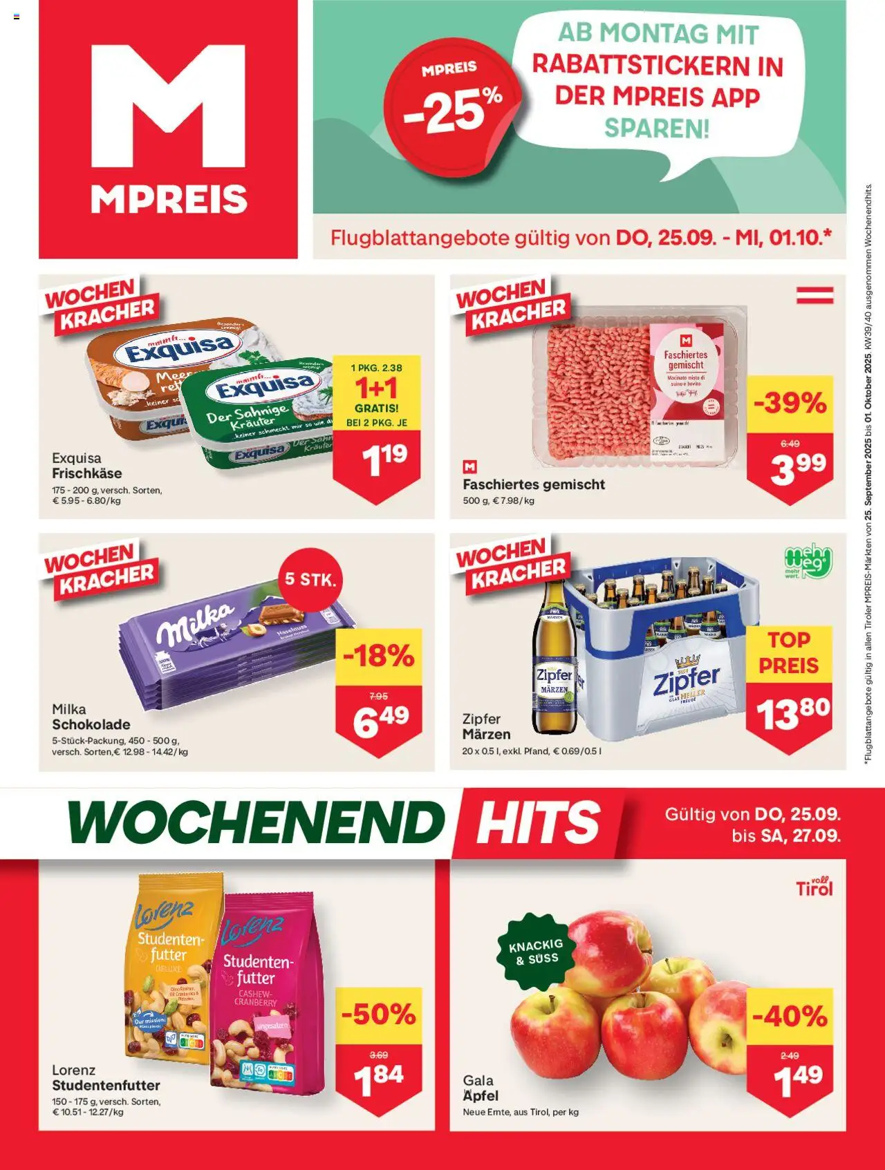  MPREIS Flugblatt ab (25.09.2025 - 01.10.2025) - Seite 1