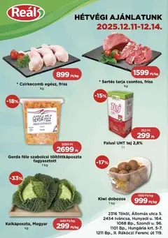 Reál - Bevásárló hétvége - Pest megye megtekintése, amely érvényes 2025.12.11.-től