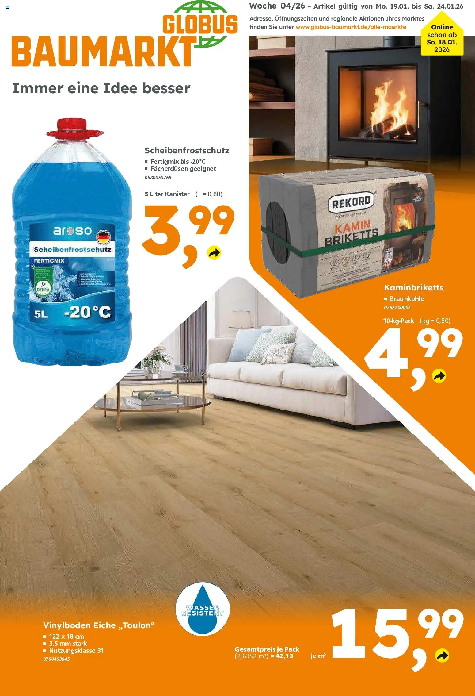 Vorschau von dem Prospekt des Geschäftes Globus Baumarkt, gültig ab dem 19.01.2026