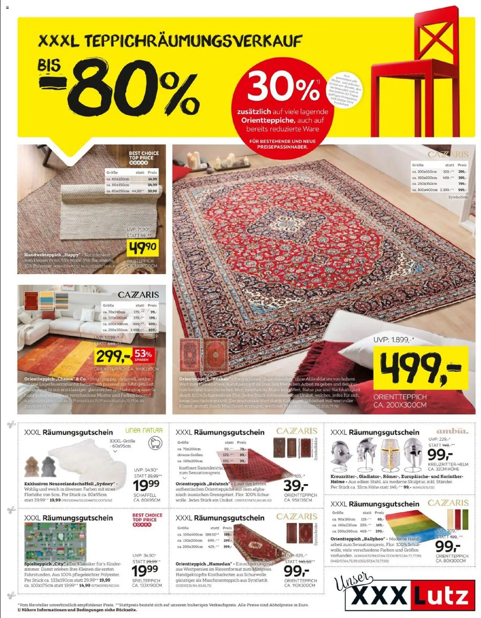 Vorschau der Angebote: XXXLutz Teppich Räumungsverkauf gültig ab 22.12.2025