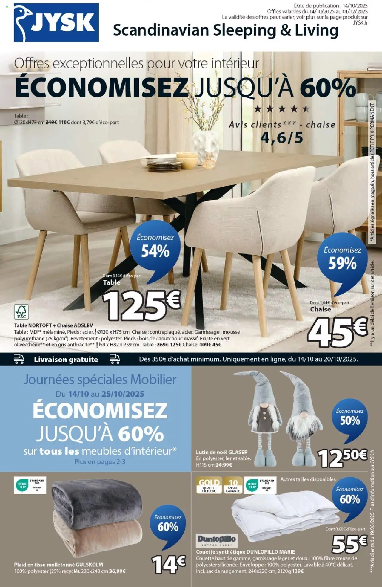 Catalogue de la boutique Jysk valable du 14/10/2025 - Page numéro 1