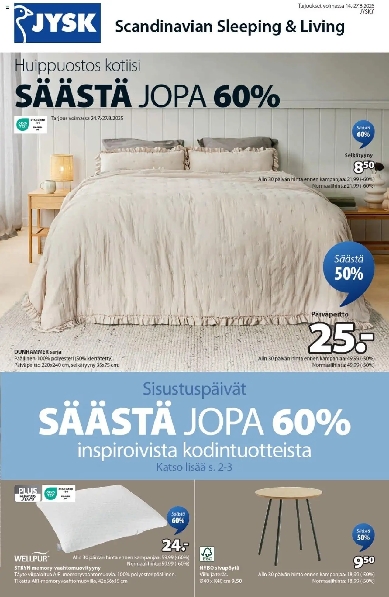 JYSK-kaupan Tarjoukset voimassa 14/08/2025 - Sivulla 1