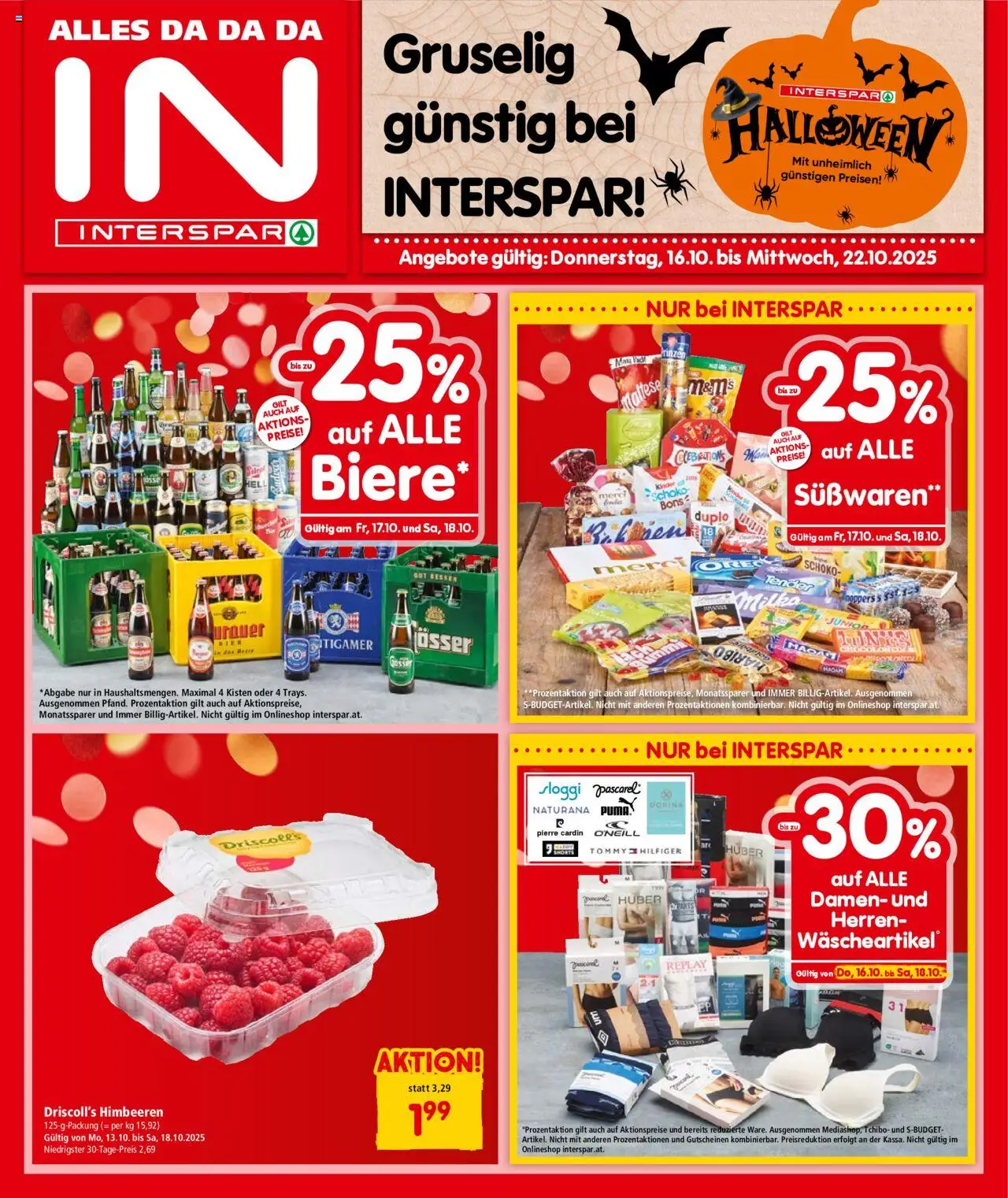  INTERSPAR Flugblatt 16.10.2025 - Angebote "Steiermark" - Seite 1 - Bier, Süßwaren