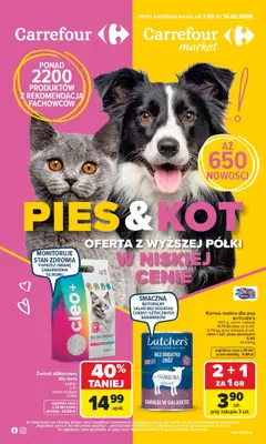 Pogląd gazetki "Pies & Kot" ze sklepu Carrefour ważnej od 02.02.2026