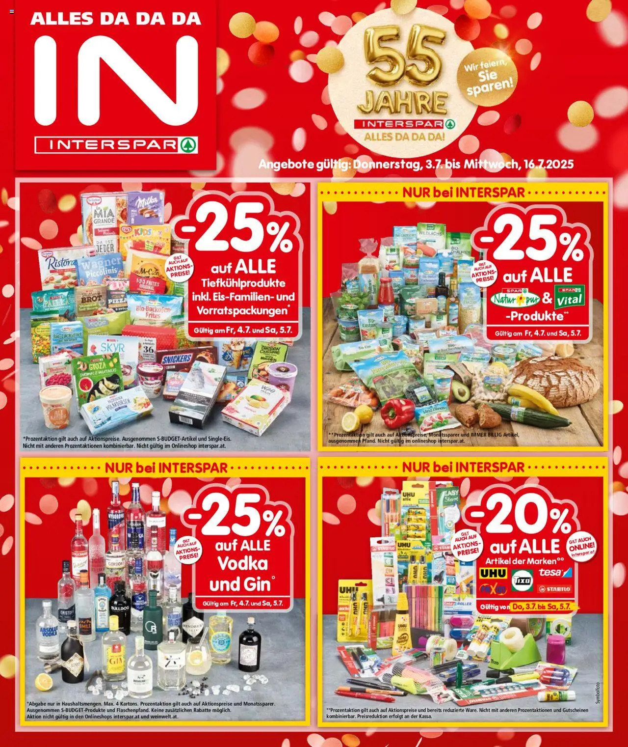 INTERSPAR Flugblatt 03.07.2025 - Angebote "Wien" - Seite 1 - Brot, Pizza, Snickers