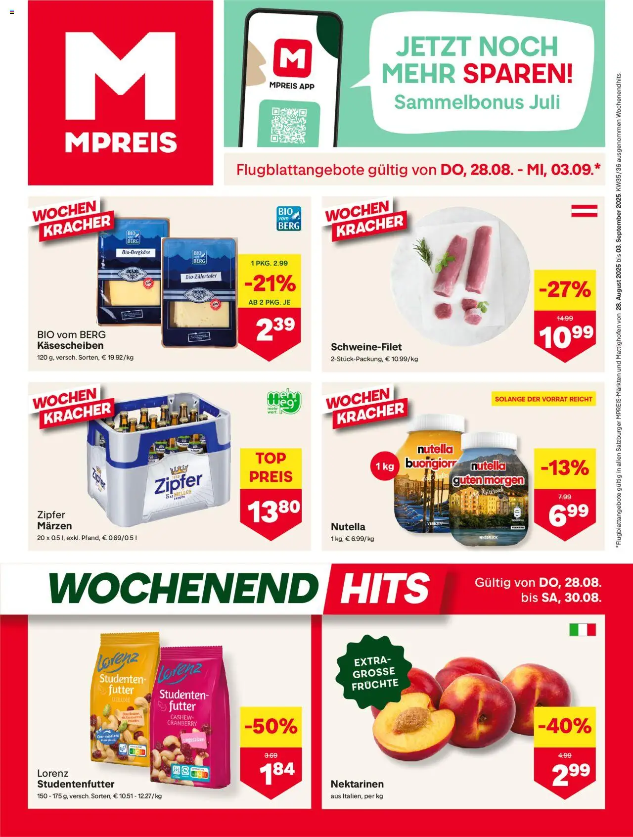  MPREIS Altenmarkt ab (28.08.2025 - 03.09.2025) - Seite 1 - Nutella