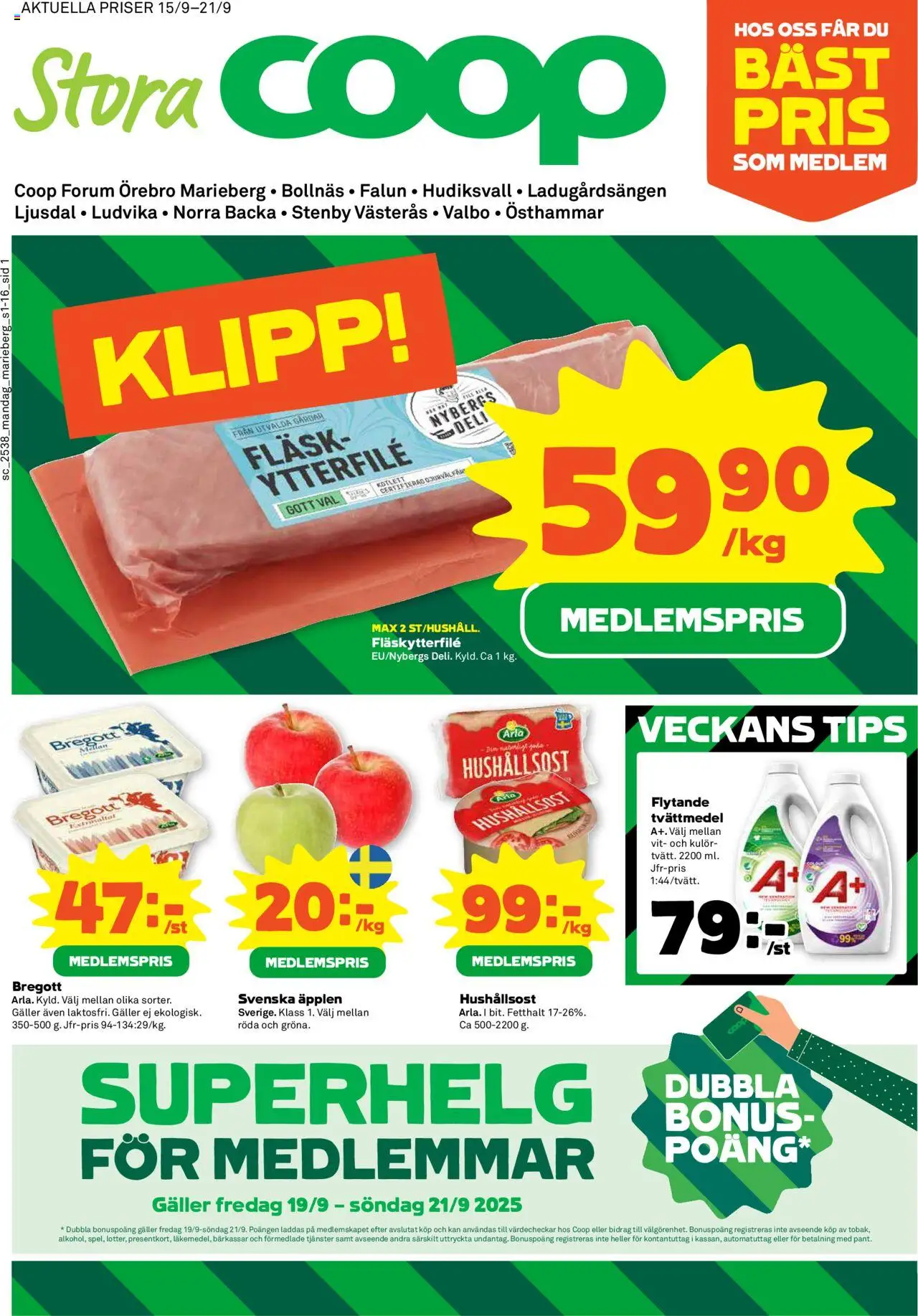 Bollnäs är giltig 15/09 2025 > Veckans Erbjudanden gäller från 15/09/2025 till 21/09/2025 sidnummer 1