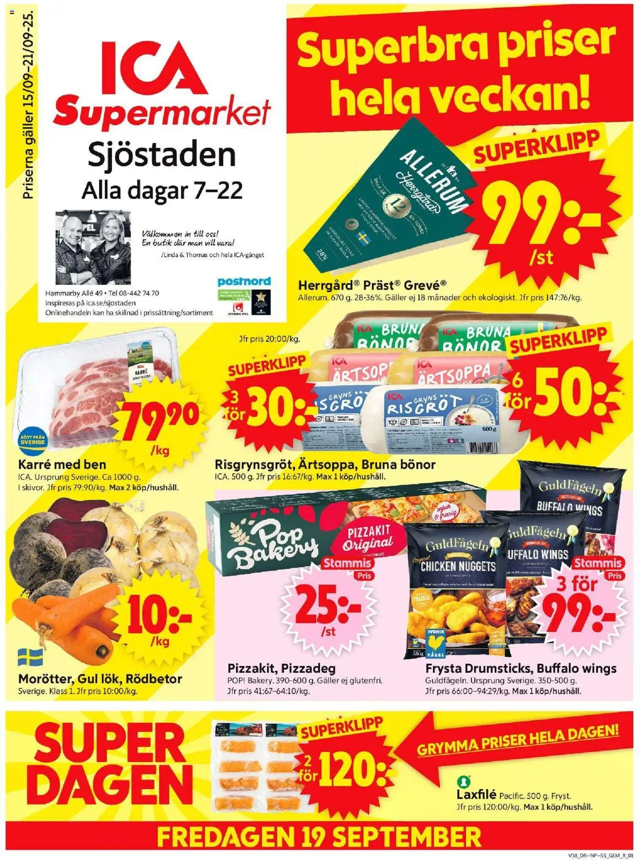 Stockholm är giltig 15/09 2025 > Veckans Erbjudanden gäller från 15/09/2025 till 21/09/2025 sidnummer 1