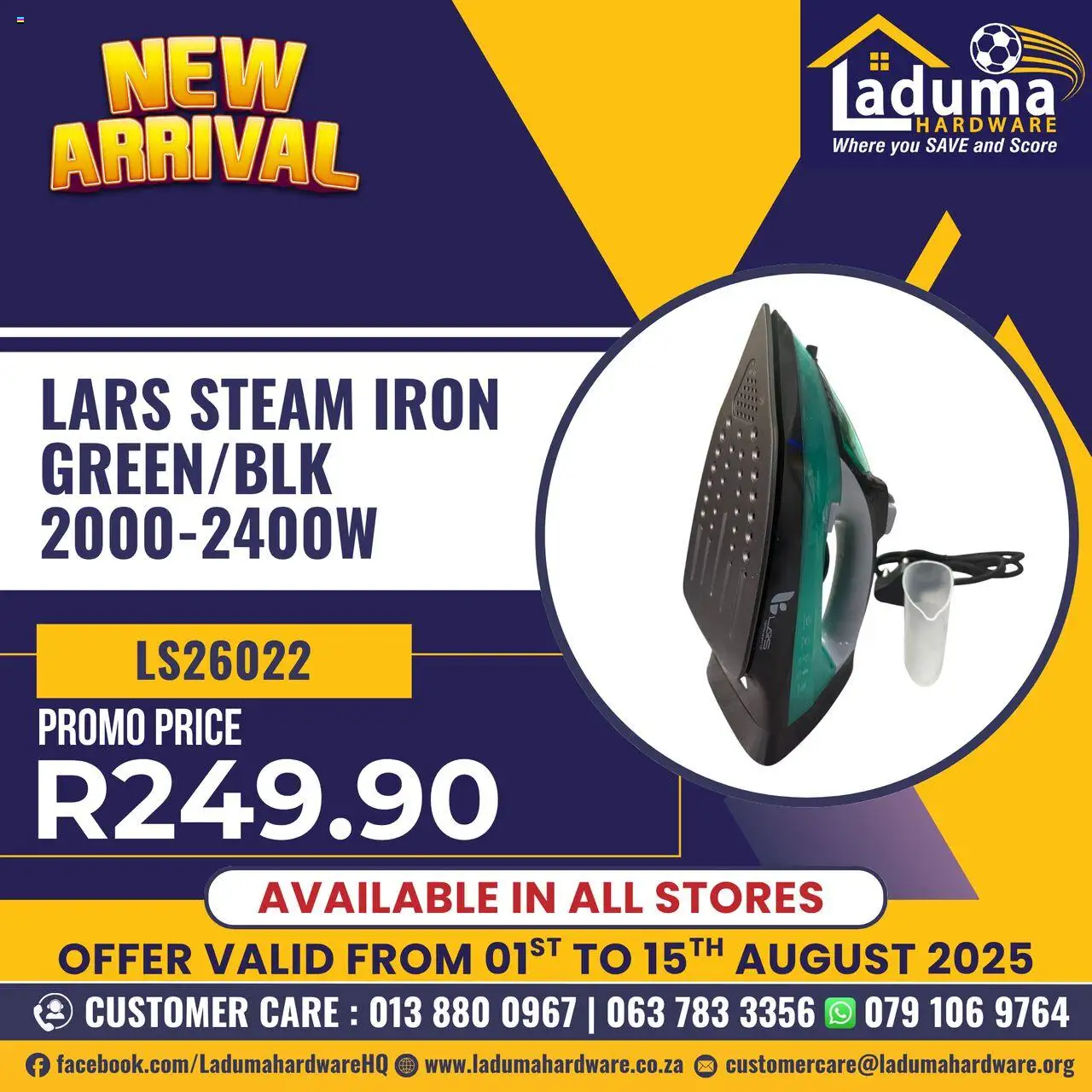 Laduma Hardware Specials from 01/08 - 15/08/2025 > Promotions