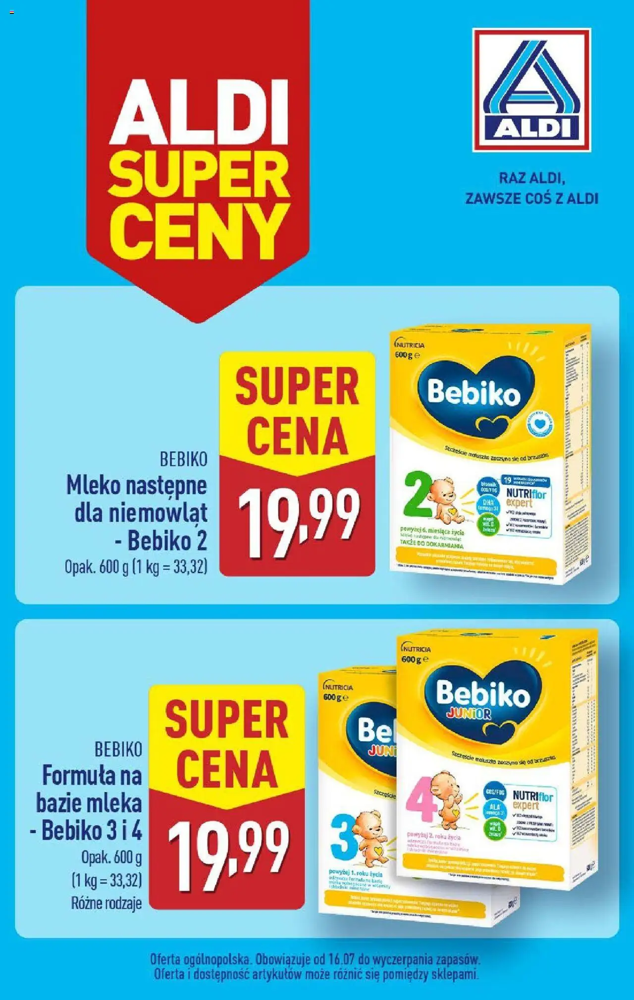 Aldi Promocja Bebiko od 21.07.2025 - Nowa Gazetka - Numer strony 1