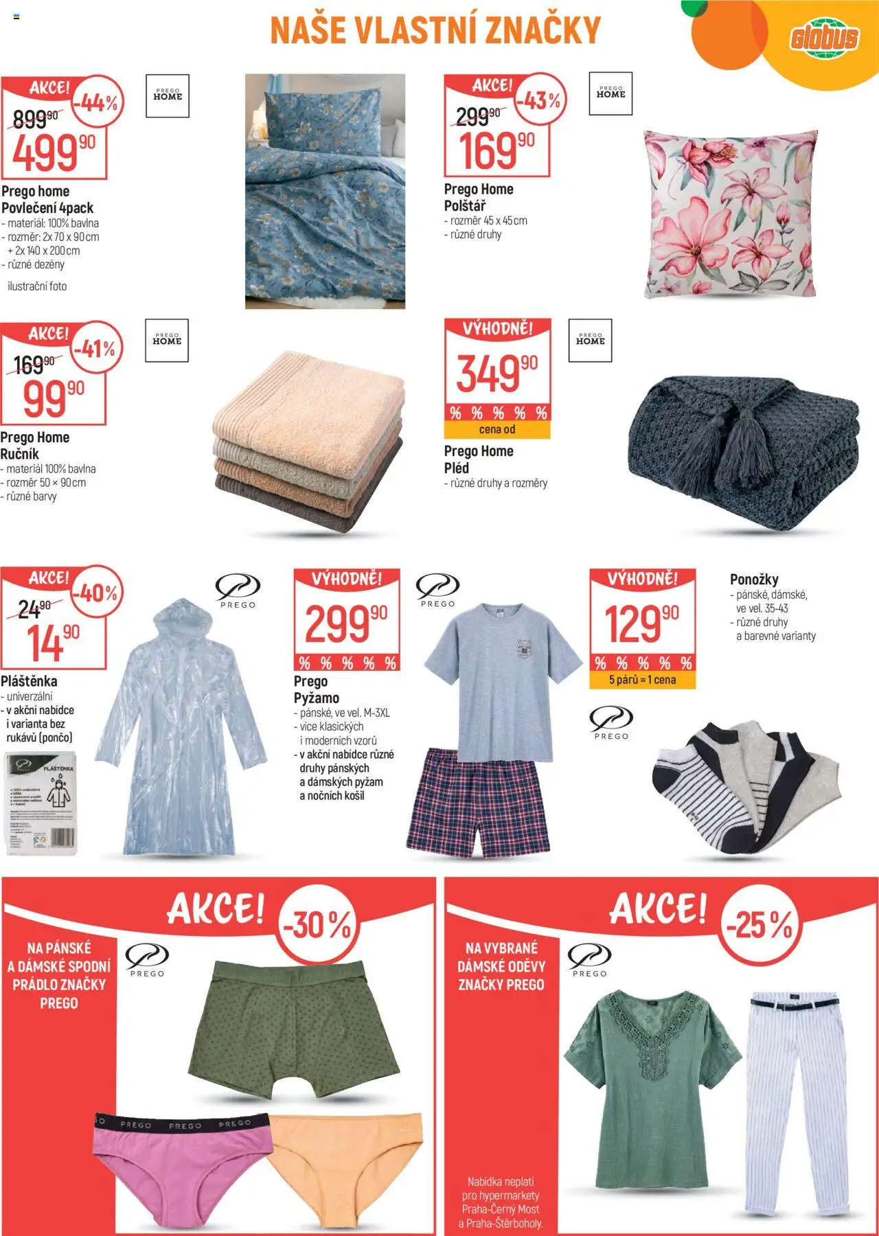  Globus leták od 11.06.2025 >> Akční nabídka "Trmice" - strana 6 - Globus, Ponožky, Polštář, Pyžamo, Spodní prádlo, Pončo, Ručník, Mošt