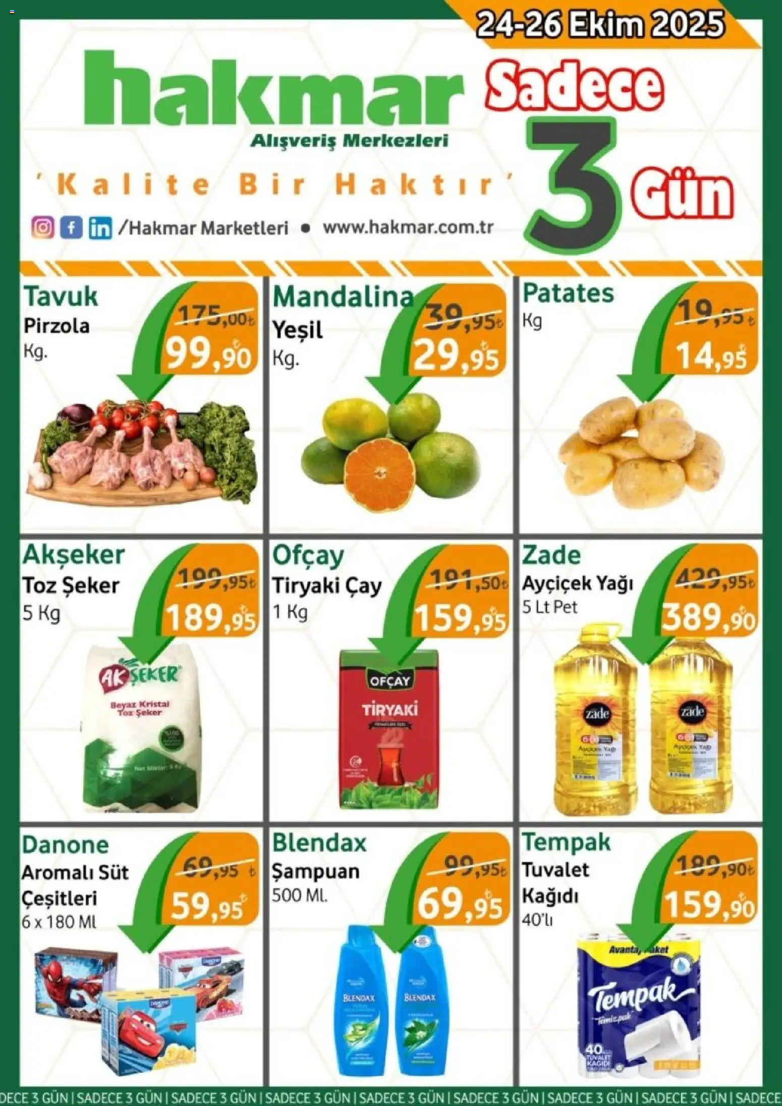 Hakmar Katalog Sadece 3 Gün (24 - 26 Ekim 2025) - Sayfa numarası 1
