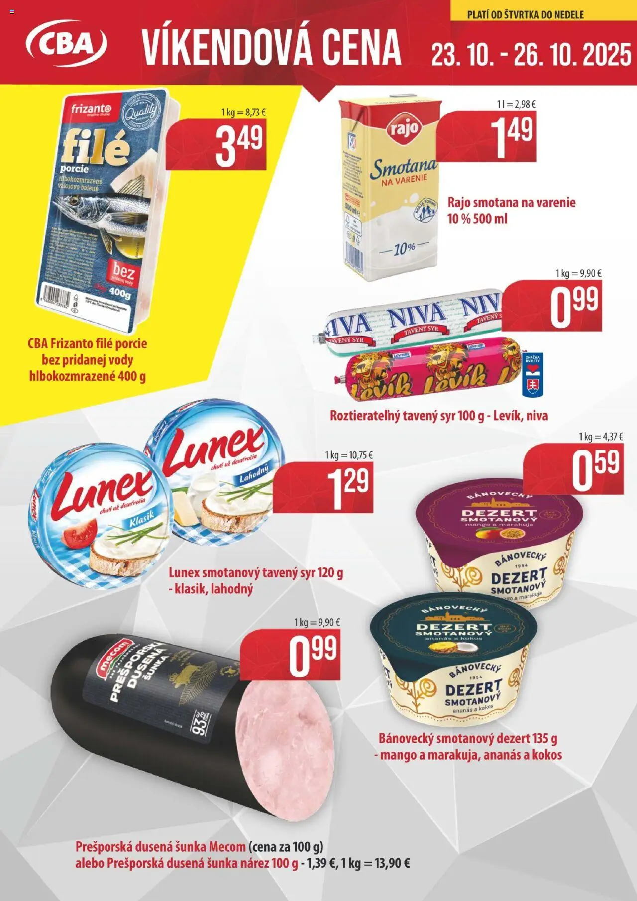 KARMEN CBA Víkendová cena (23.10. - 26.10.2025) - Akčná ponuka