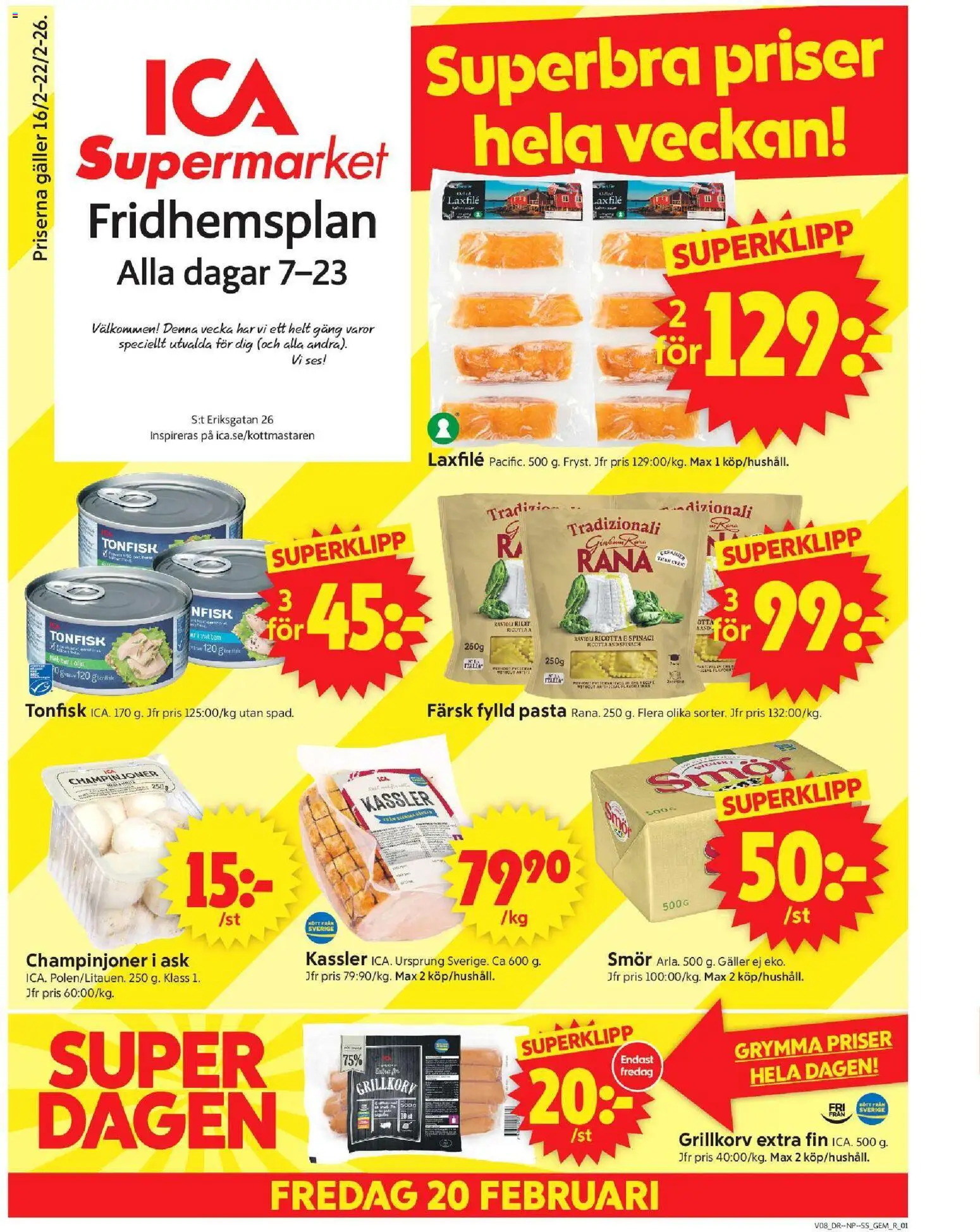 Förhandsgranska reklamblad Stockholm från butik ICA Supermarket gäller från 16/02/2026