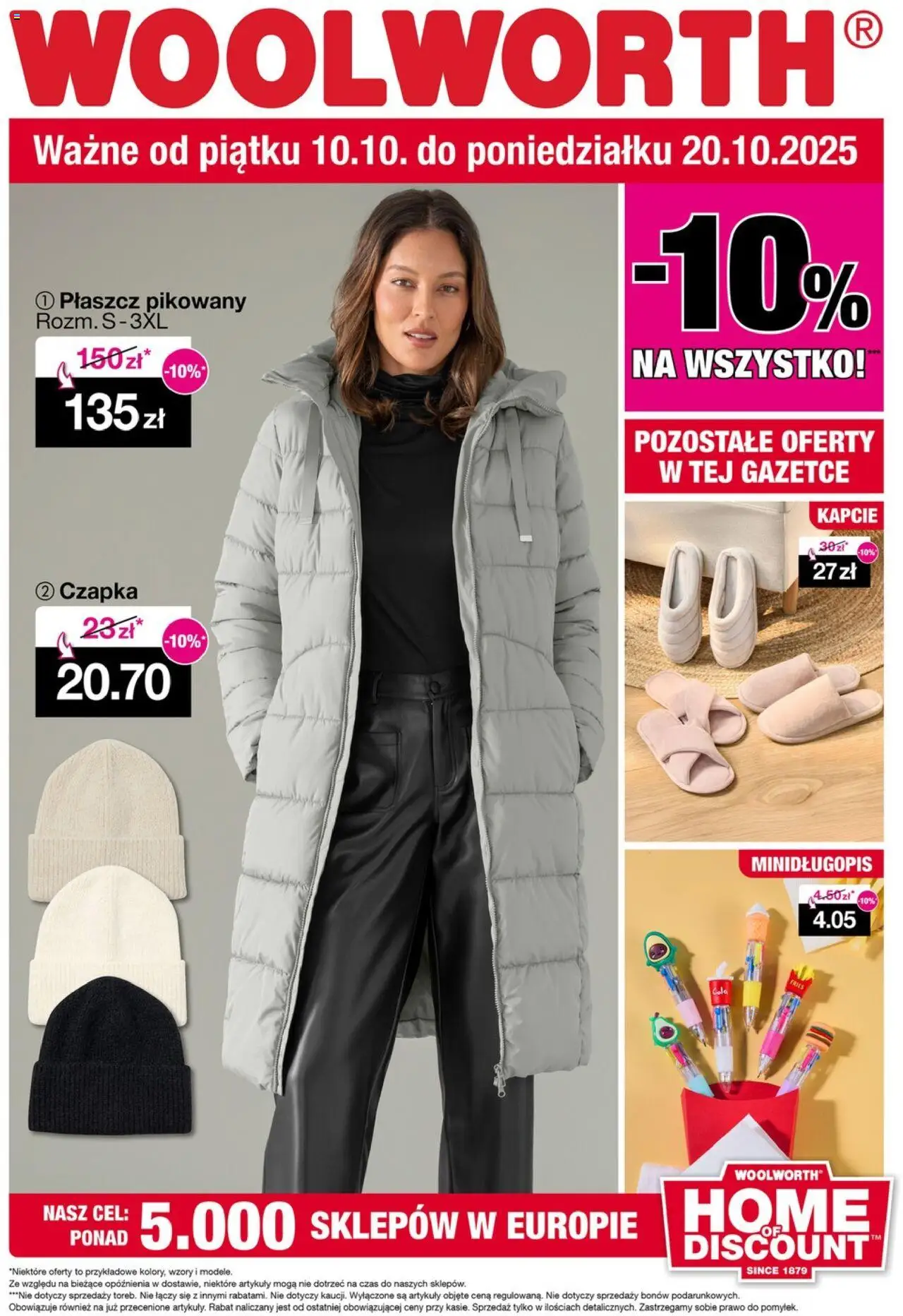 Pogląd gazetki "Gazetka" ze sklepu Woolworth ważnej od 10.10.2025 - Kapcie, Czapka, Płaszcz