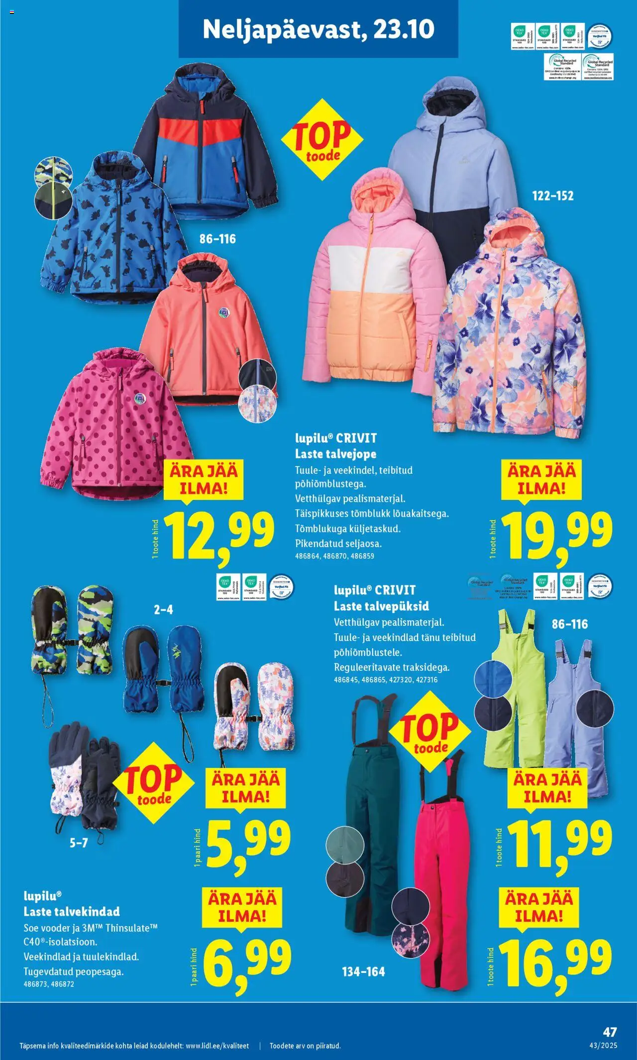 Lidl kliendilehe eelvaade alates 2025.10.20