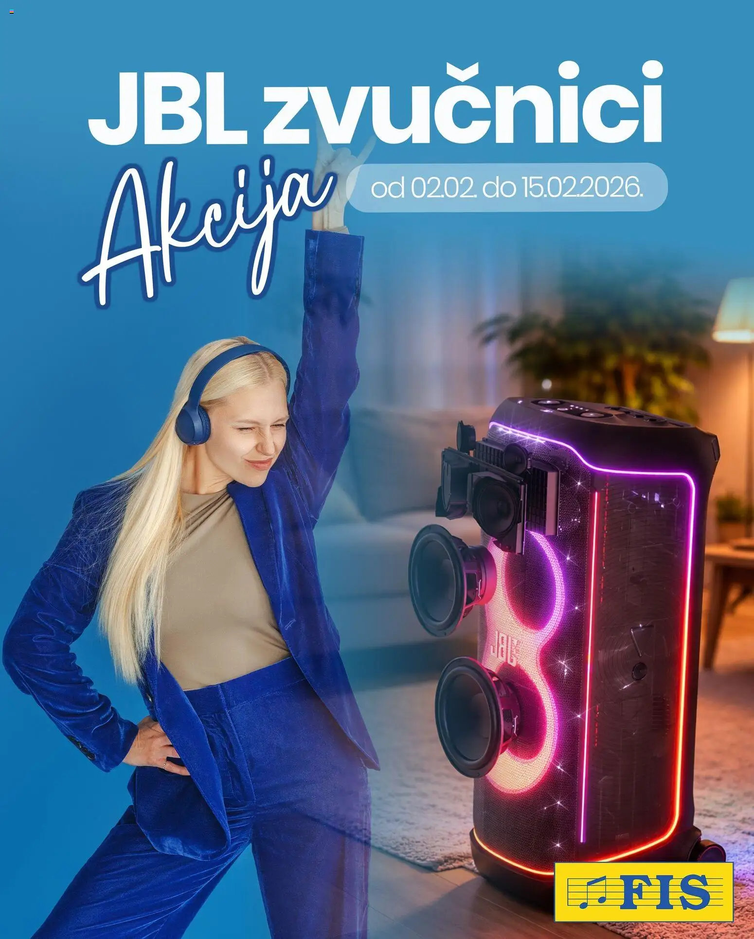 Pregled letka JBL zvučnici akcija trgovine FIS vrijedi od 02.02.2026