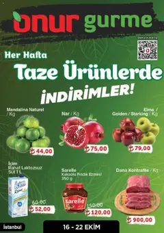 Onur Market Katalog Gurme - Istanbul 16.10.2025 - Broşürünün önizlemesi