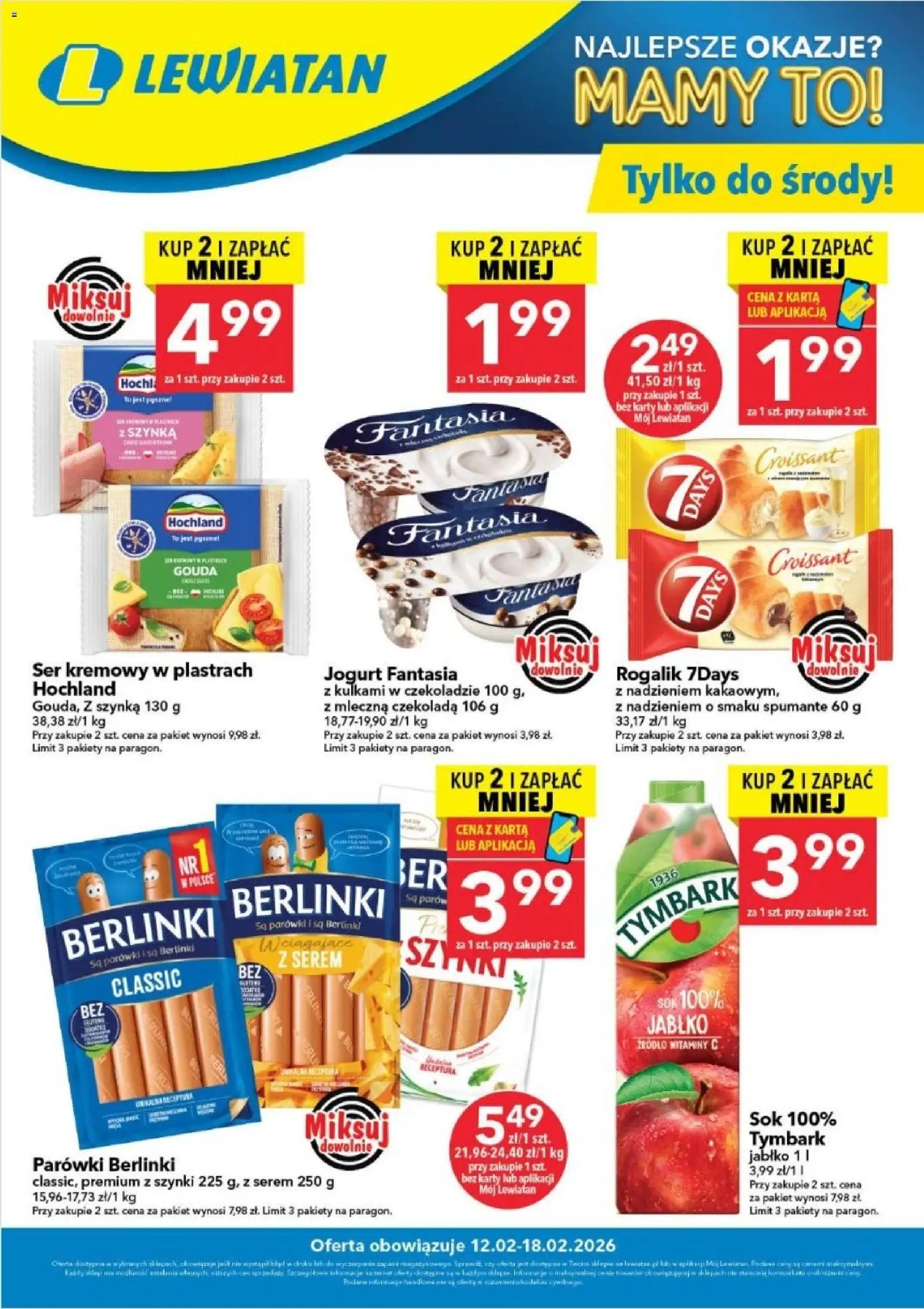 Pogląd gazetki "W wielopakach taniej" ze sklepu Lewiatan ważnej od 12.02.2026