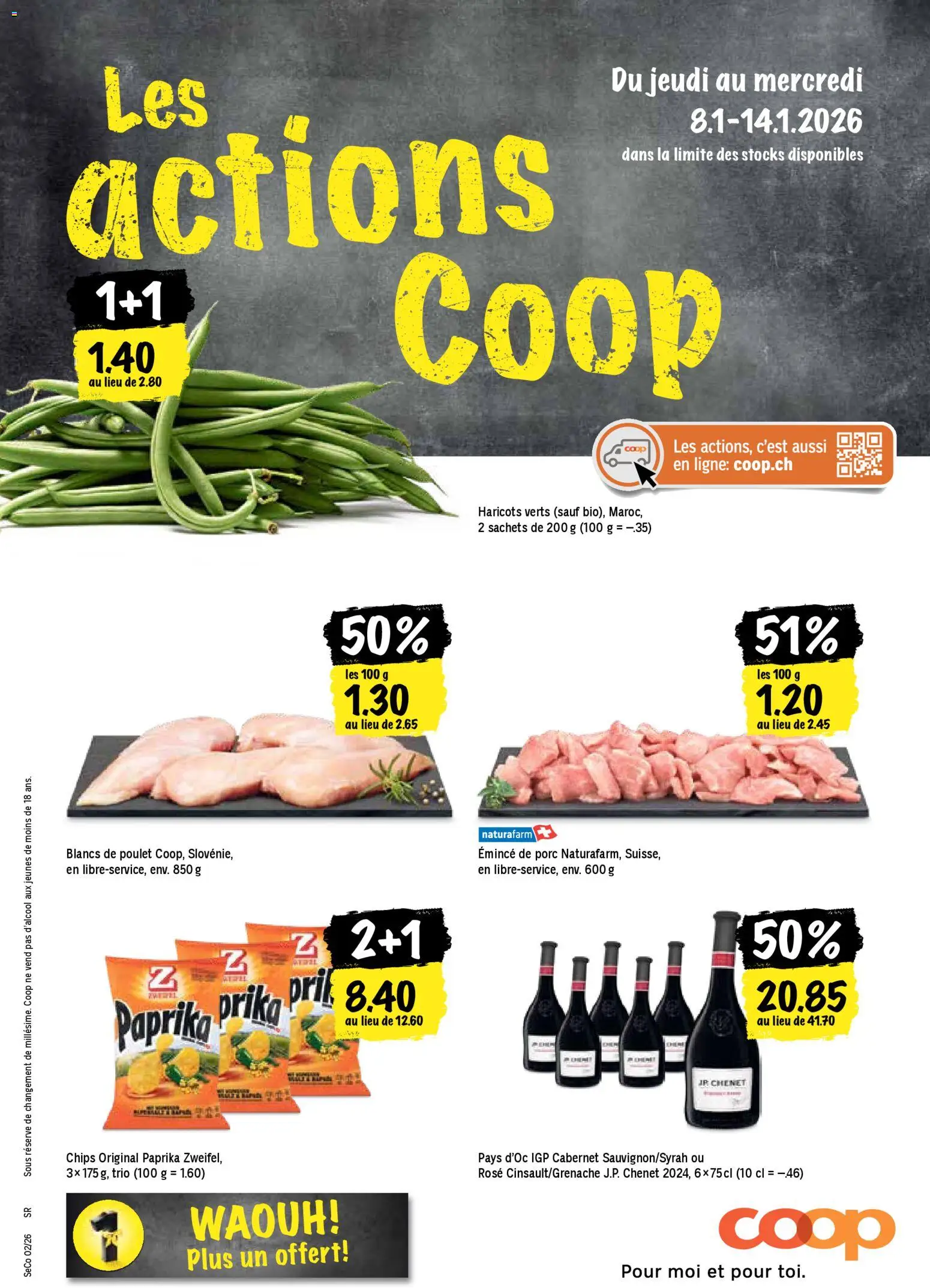 Vorschau des Merkblatts Les actions de la semaine vom Shop Coop gültig von 08.01.2026 bis 14.01.2026