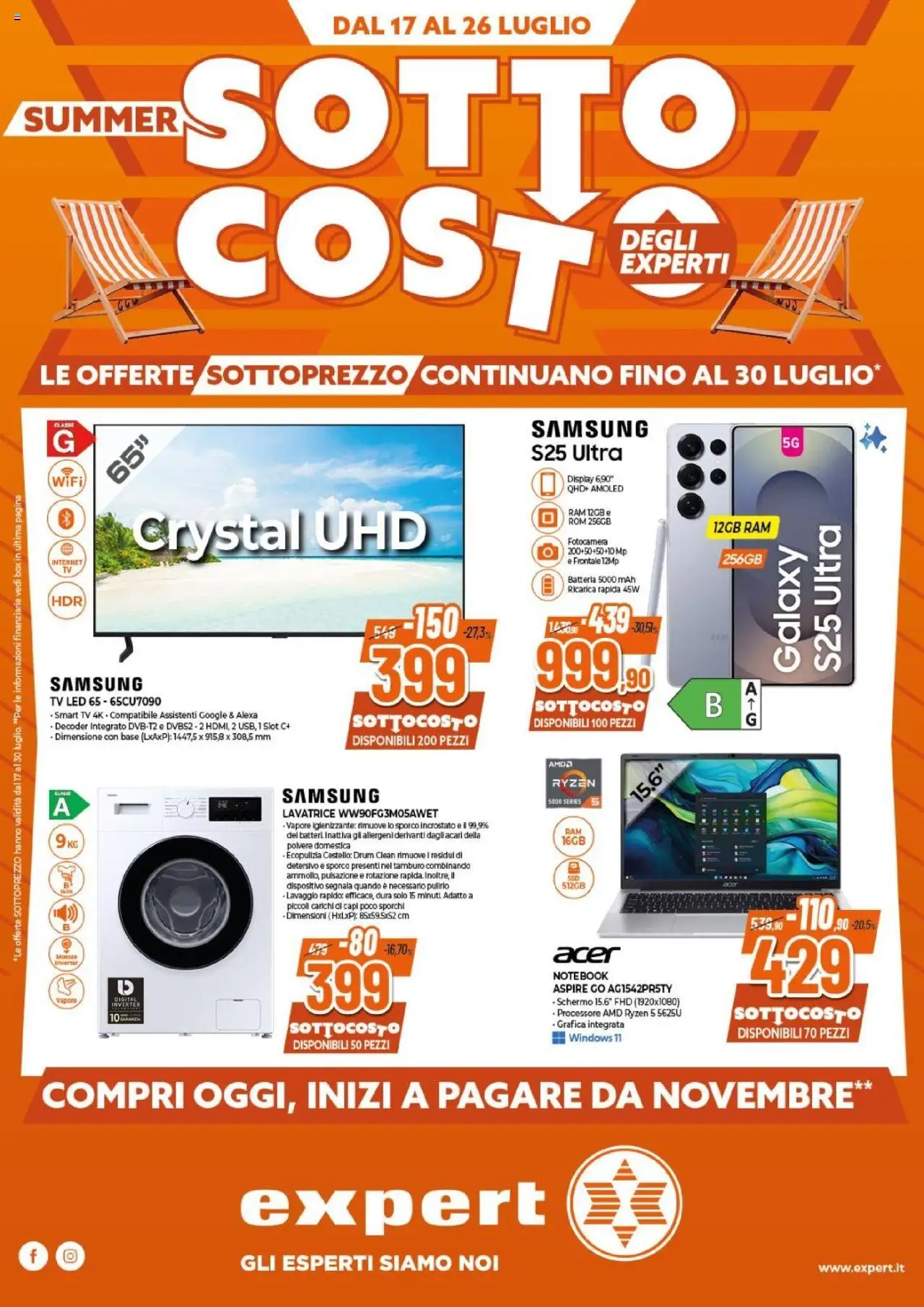 Volantino Expert valido da 17/07/2025 numero di pagina 1