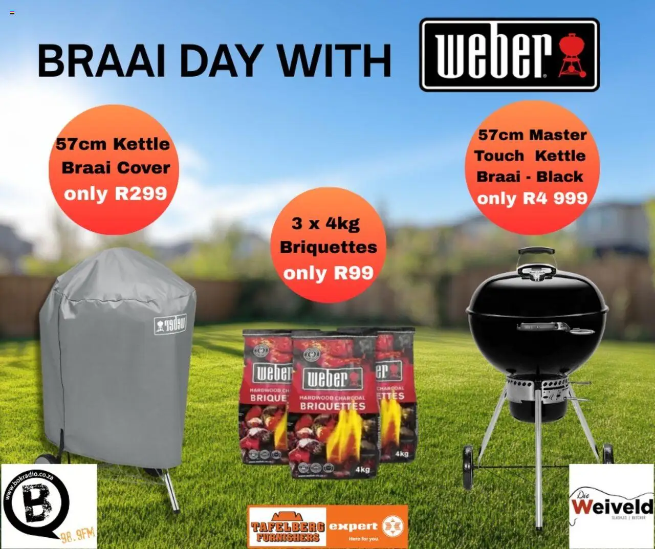 Tafelberg Furnishers Weber Braai Day from 19/09 - 24/09/2025 > Promotions - Kettle, Cover