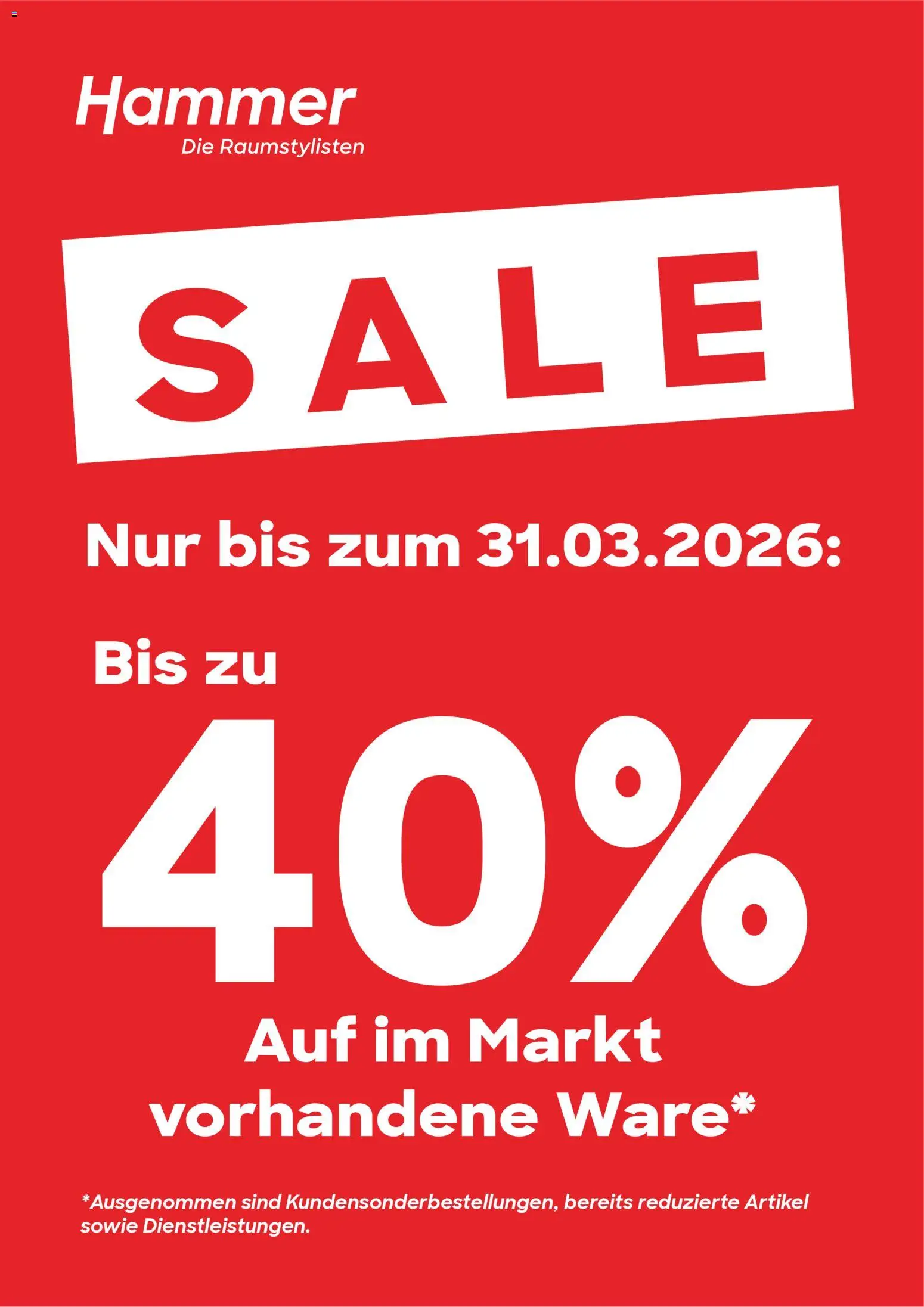 Vorschau von dem Prospekt des Geschäftes Hammer Zuhause, gültig ab dem 05.03.2026