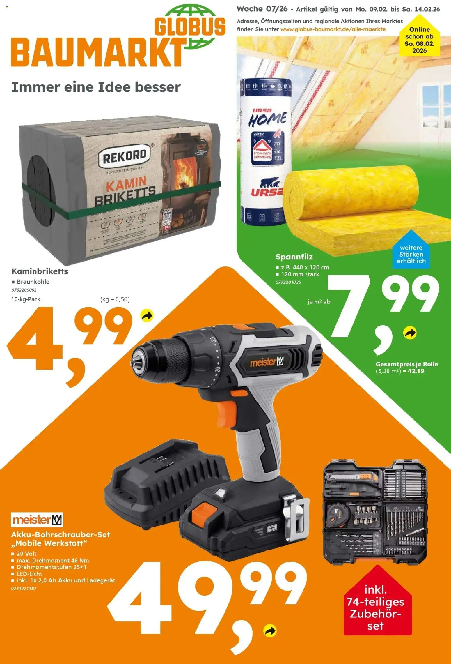 Vorschau von dem Prospekt des Geschäftes Globus Baumarkt, gültig ab dem 08.02.2026